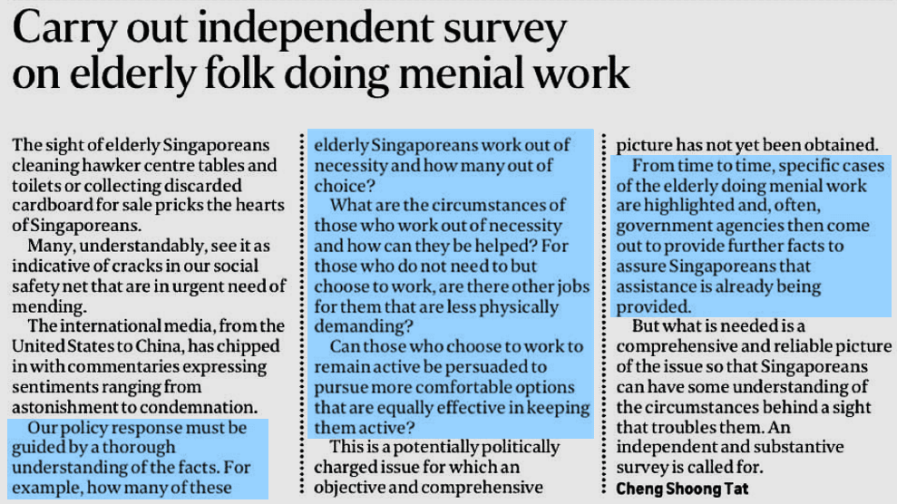 sgmatters.com carry out independent survey on elderly folk doing menial work carry out independent survey on elderly folk doing menial work