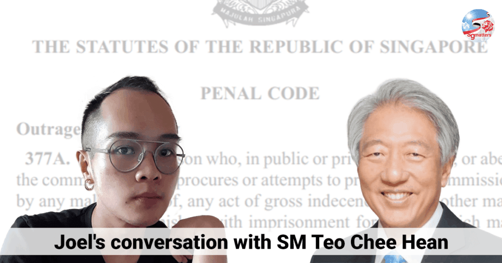 Penal Code 377a Singapore Teo Chee Hean Joel Tan