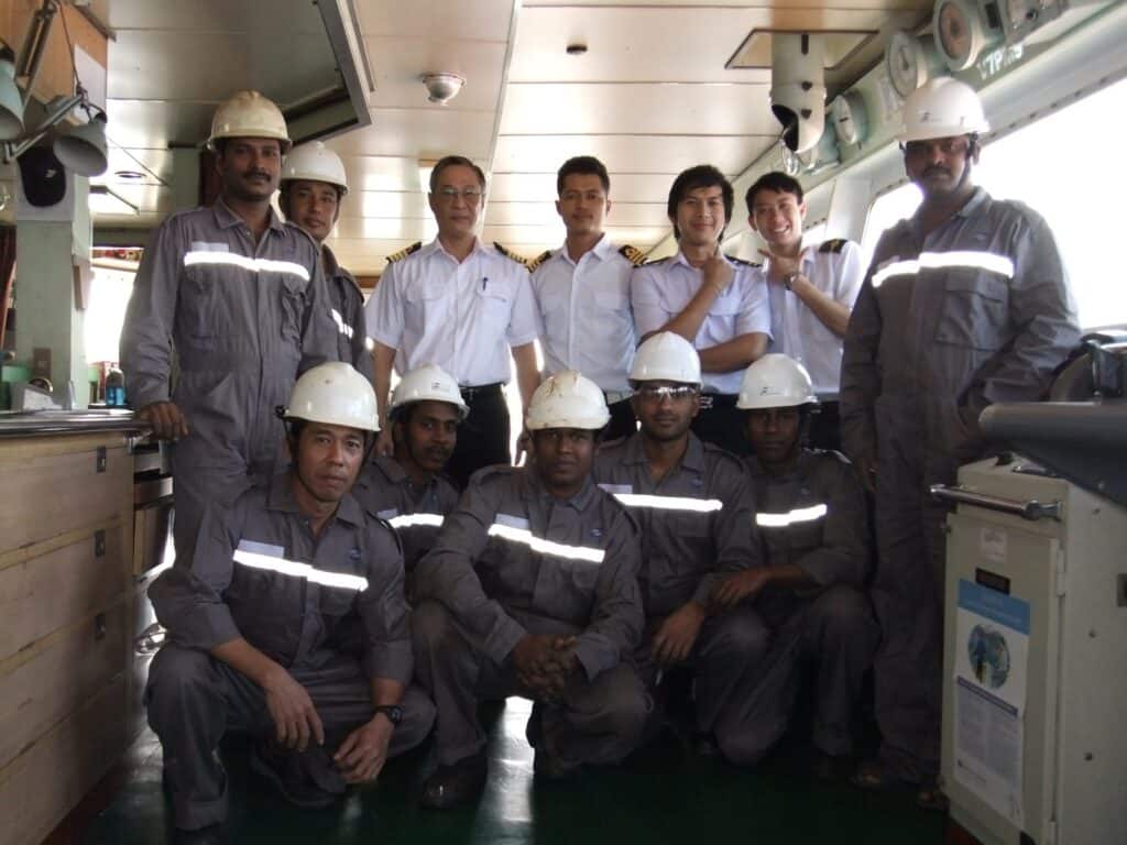 A group of men on a vessel