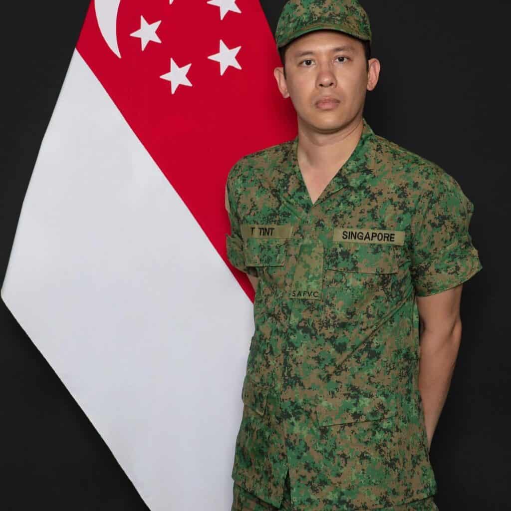 Maxim when he served in the SAF Volunteer Corps
