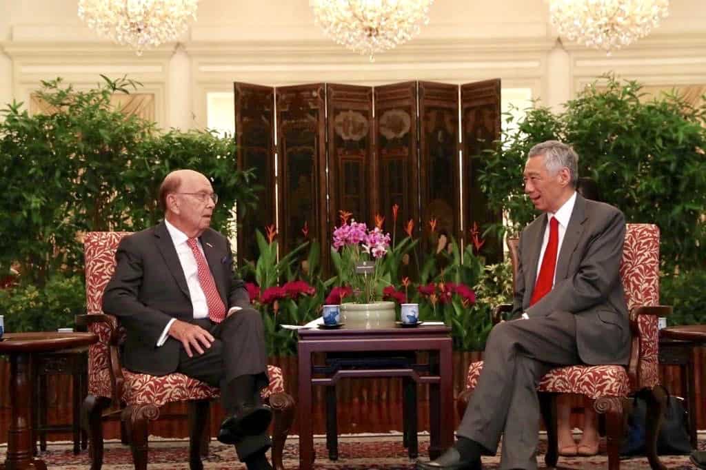 Secretary Ross hosted by Singapore Prime Minister Lee Hsien Loong on October 7, 2019 during his visit to Singapore