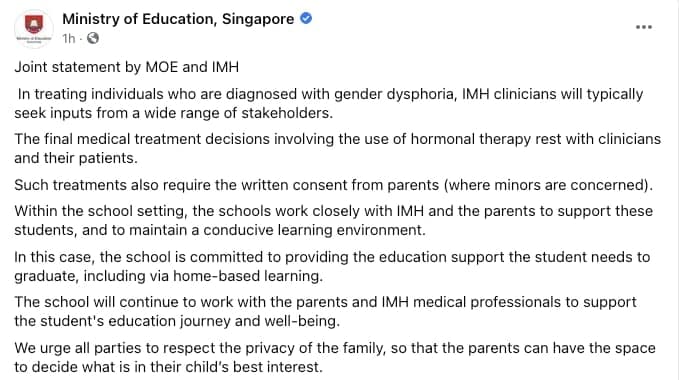 MOE IMH JOINT STATEMENT