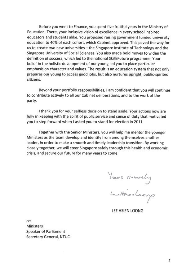 PM Lee Hsien Loong Letter - Page 2