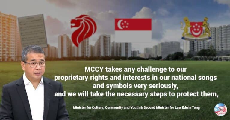 Our national songs hold a special place in the hearts of Singaporeans. MCCY takes any challenge to our proprietary rights and interests in our national songs and symbols very seriously, and we will take the necessary steps to protect them," Minister for Culture, Community and Youth & Second Minister for Law Edwin Tong said in Parliament today, 5 April. 
