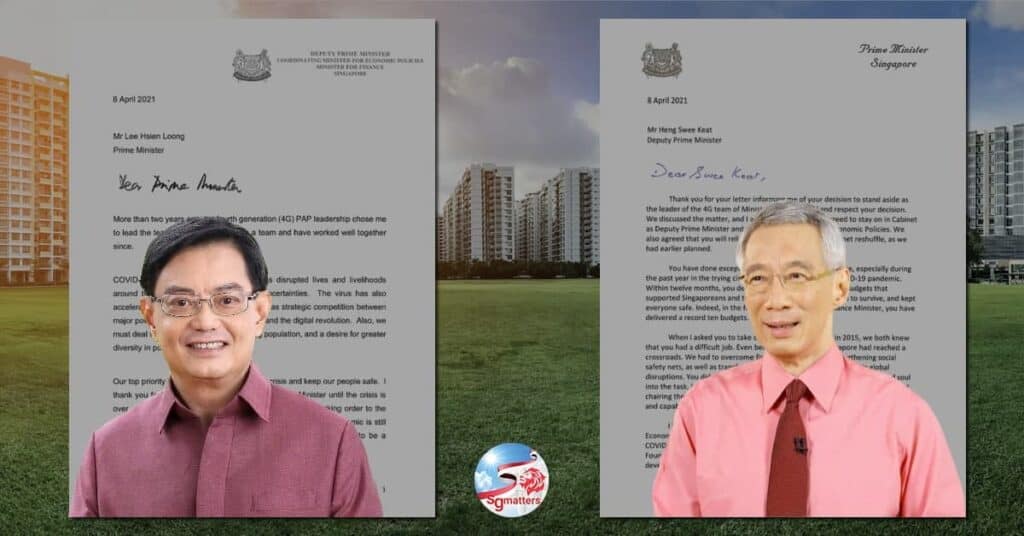 Letter exchange between PM Lee Hsien Loong & DPM Heng Swee Keat