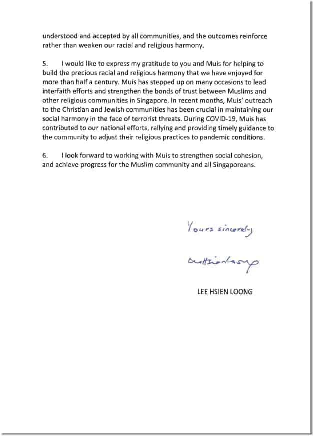 PM Lee letter to Dr Nazirudin Nasir Mufti - Page 2