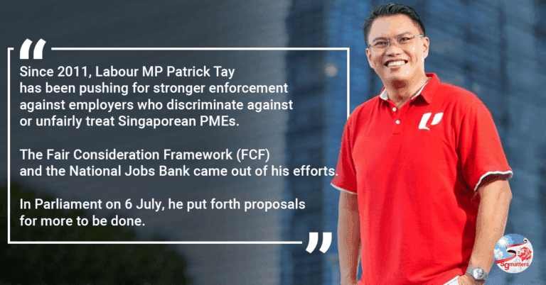 Labour MP Patrick Tay pushes for more to be done to strengthen the Singaporean Core