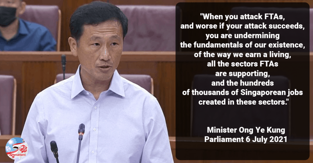Ong Ye Kung speaks on the FTA strategy and the falsehoods surrounding CECA