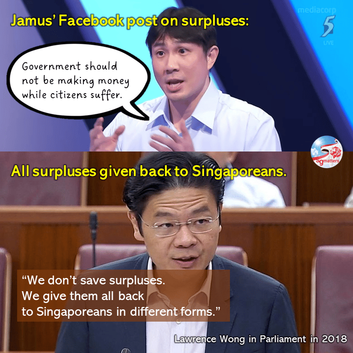 surplus, inflation, government, money, Singaporeans, set, fund