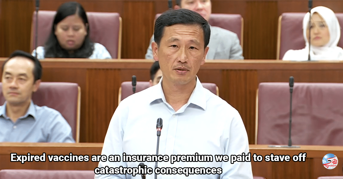 expired vaccines are an insurance premium we paid to stave off catastrophic consequences ong ye kung