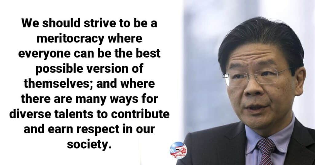 a widened definition of success a meritocracy where everyone is best possible version of themselves lawrence wong
