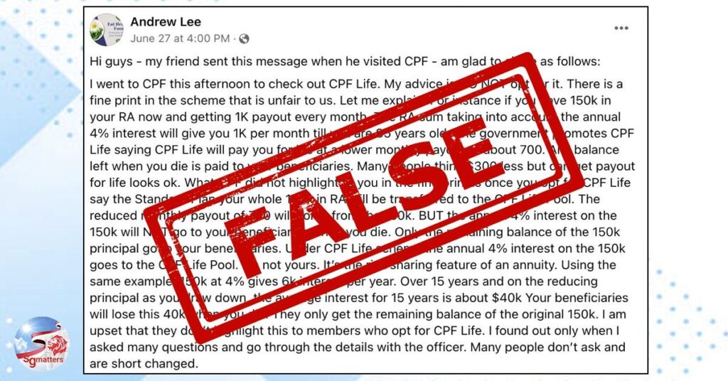 cpf board responds to online post alleging that interest paid to retirement account is not yours